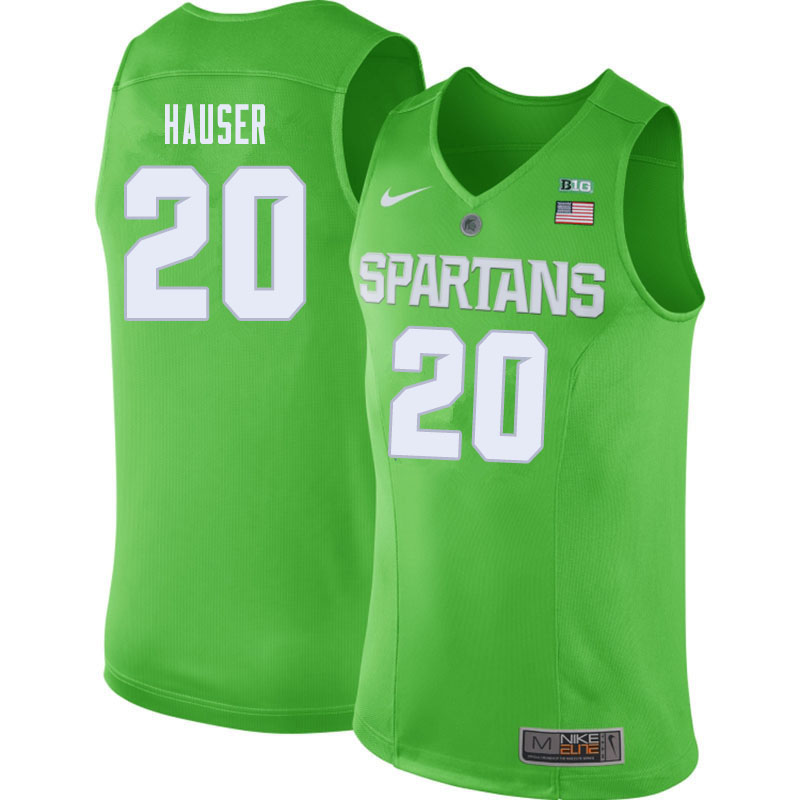 Men Michigan State Spartans #20 Joey Hauser NCAA Nike Authentic Green College Stitched Basketball Jersey RY41M47RF